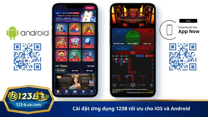 cài đặt ứng dụng 123B tối ưu cho iOS và Android