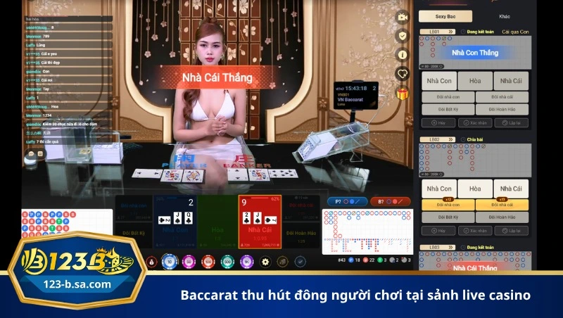 baccarat thu hút đông người chơi tại sảnh live casino
