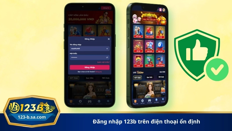 đăng nhập 123b trên điện thoại ổn định