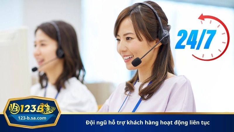 đội ngũ hỗ trợ khách hàng hoạt động liên tục
