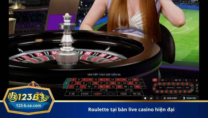 Roulette tại bàn live casino hiện đại