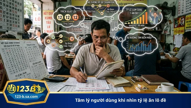 tâm lý người dùng khi nhìn tỷ lệ ăn lô đề