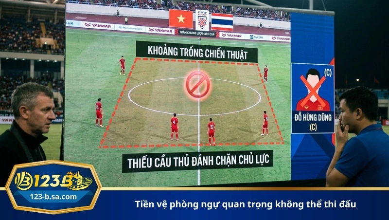 tiền vệ phòng ngự quan trọng không thể thi đấu